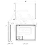 900x750mm Rectangle LED Mirror Touch Sensor Switch 3 Colours Lighting Backlit