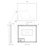 900x900mm Rectangle LED Mirror Touch Sensor Switch 3 Colours Lighting Backlit