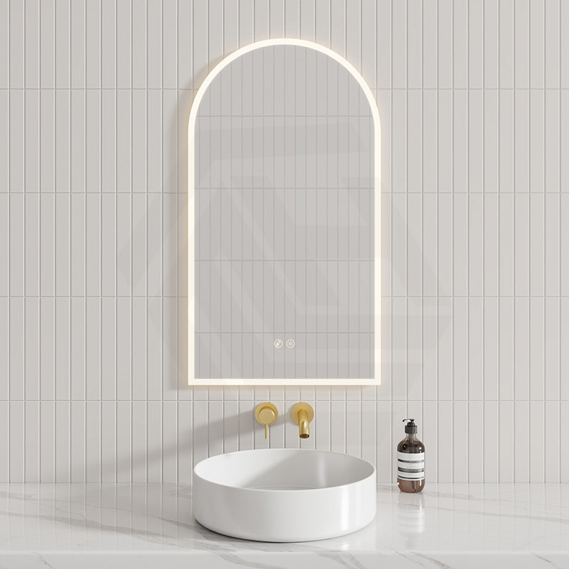 500/600mm Arch LED Mirror Auto Sensor Switch 3 Colours Lighting Acrylic Frontlit Vertical Installation