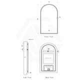 500x900mm Arch LED Mirror Touch Sensor Switch 3 Colours Lighting Acrylic Frontlit Vertical Dimension