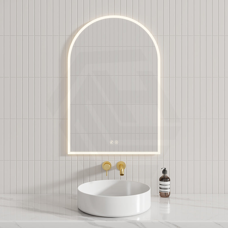 500/600mm Arch LED Mirror Auto Sensor Switch 3 Colours Lighting Acrylic Frontlit Vertical Installation