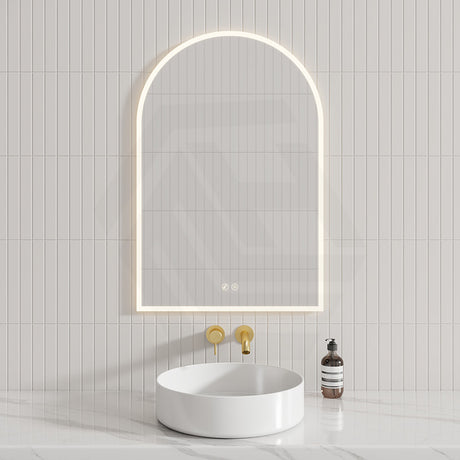 500/600mm Arch LED Mirror Auto Sensor Switch 3 Colours Lighting Acrylic Frontlit Vertical Installation