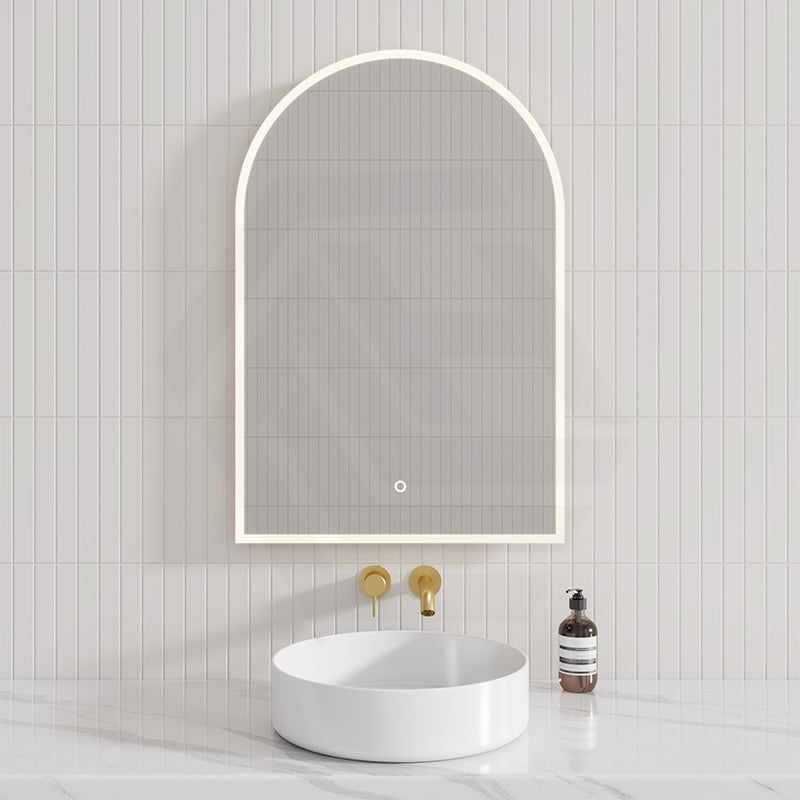 450/500/600/800/900mm Arch LED Mirror Touch Sensor Switch 3 Colours Lighting Acrylic Frontlit Vertical Installation