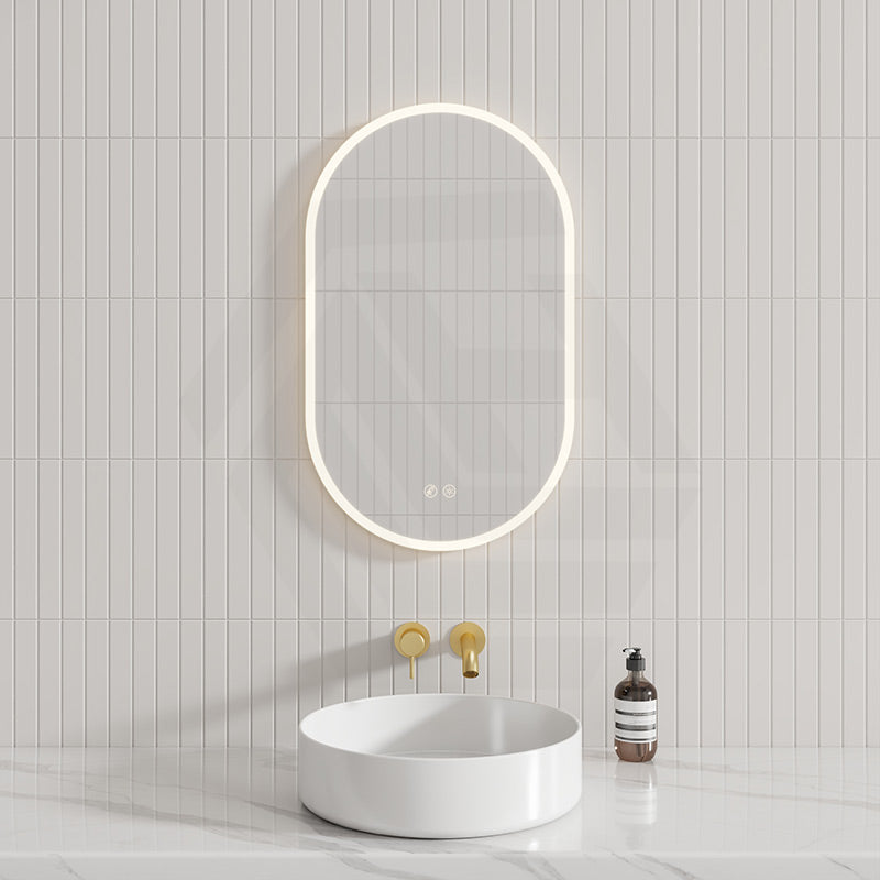 450/500/600/900mm Oval LED Mirror Auto Sensor Switch 3 Colours Lighting Acrylic Frontlit
