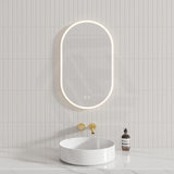 450/500/600/900mm Oval LED Mirror Auto Sensor Switch 3 Colours Lighting Acrylic Frontlit