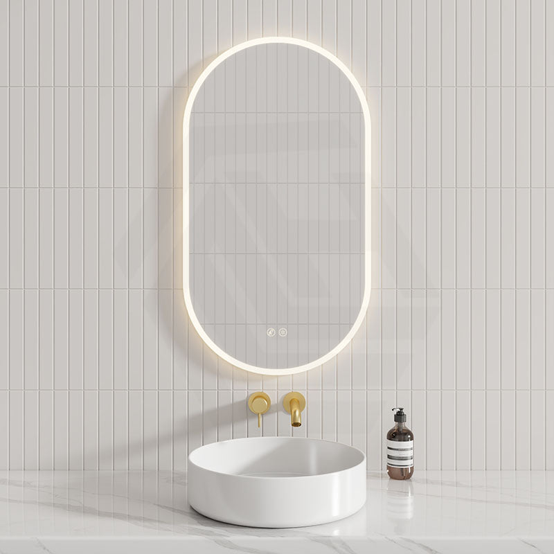 450/500/600/900mm Oval LED Mirror Auto Sensor Switch 3 Colours Lighting Acrylic Frontlit