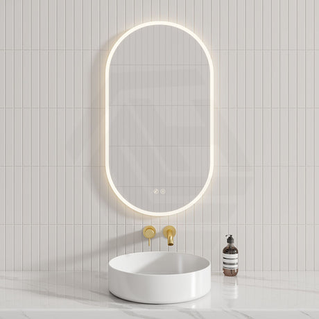 450/500/600/900mm Oval LED Mirror Auto Sensor Switch 3 Colours Lighting Acrylic Frontlit