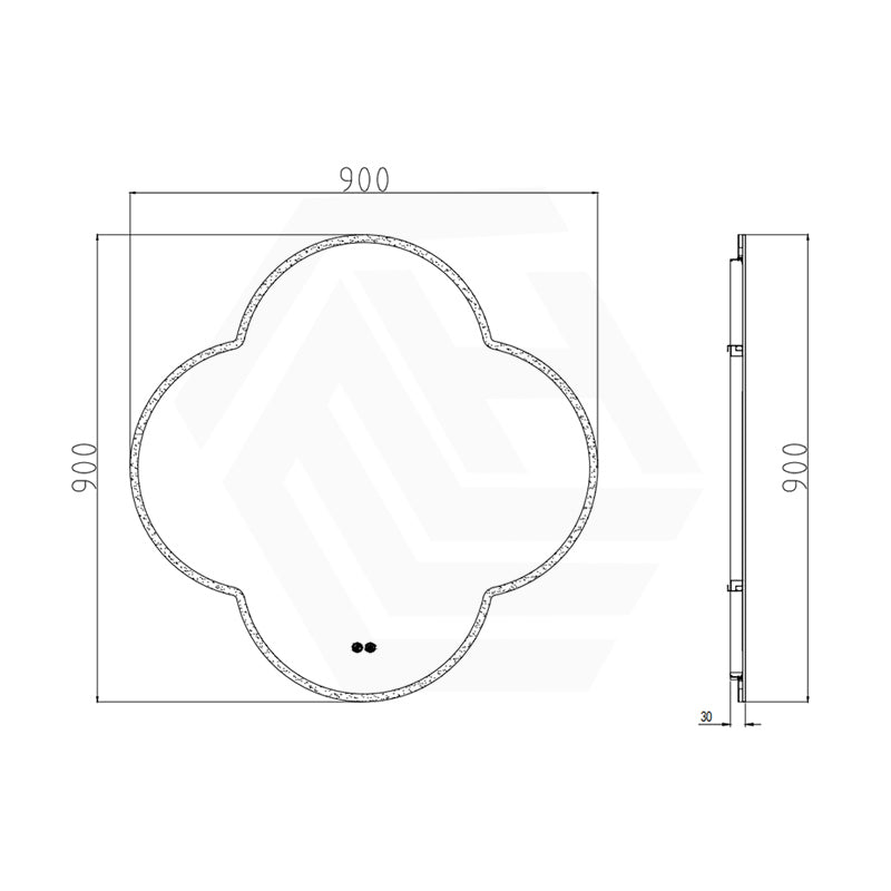 900x900mm Quadrifoil LED Mirror Auto Sensor Frontlit 3 Colours Lighting