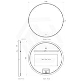 1200mm Round LED Mirror Touch Sensor Switch 3 Colours Lighting Acrylic Frontlit