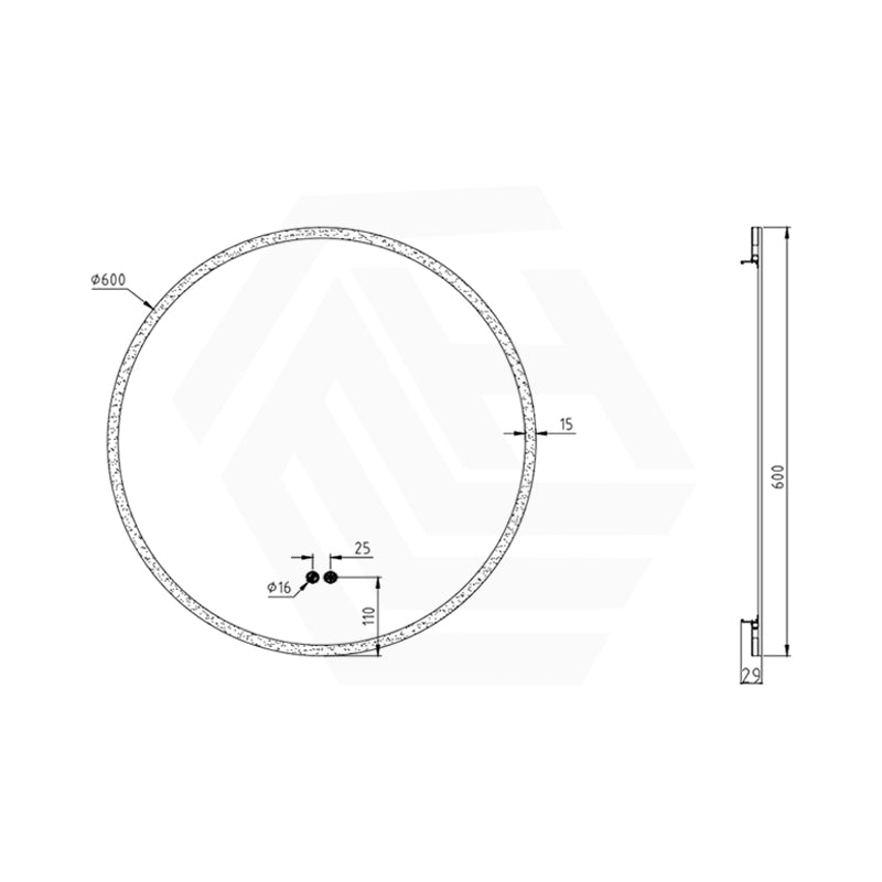 600/700/800/900mm Round LED Mirror Auto Sensor Switch 3 Colours Lighting Acrylic Frontlit