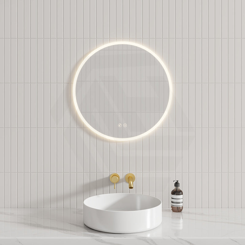 600/700/800/900mm Round LED Mirror Auto Sensor Switch 3 Colours Lighting Acrylic Frontlit