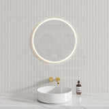 600/700/800/900mm Round LED Mirror Auto Sensor Switch 3 Colours Lighting Acrylic Frontlit