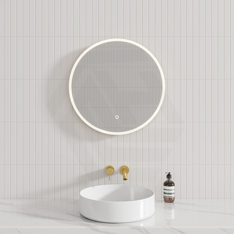 500/600/700/750/800/900/1200mm Round LED Mirror Touch Sensor Switch 3 Colours Lighting Acrylic Frontlit