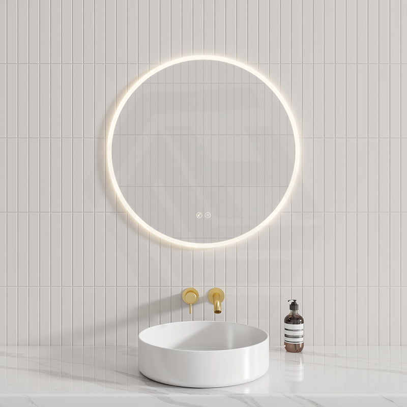 600/700/800/900mm Round LED Mirror Auto Sensor Switch 3 Colours Lighting Acrylic Frontlit