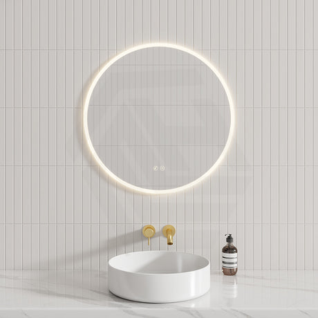 600/700/800/900mm Round LED Mirror Auto Sensor Switch 3 Colours Lighting Acrylic Frontlit