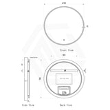 750mm Round LED Mirror Touch Sensor Switch 3 Colours Lighting Acrylic Frontlit
