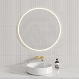 600/700/800/900mm Round LED Mirror Auto Sensor Switch 3 Colours Lighting Acrylic Frontlit