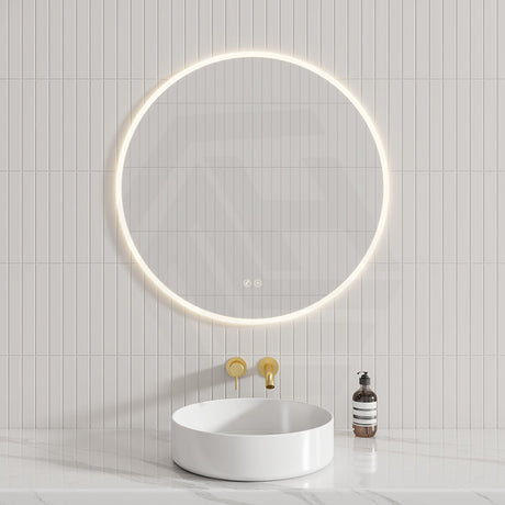 600/700/800/900mm Round LED Mirror Auto Sensor Switch 3 Colours Lighting Acrylic Frontlit