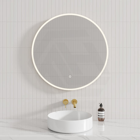 500/600/700/750/800/900/1200mm Round LED Mirror Touch Sensor Switch 3 Colours Lighting Acrylic Frontlit