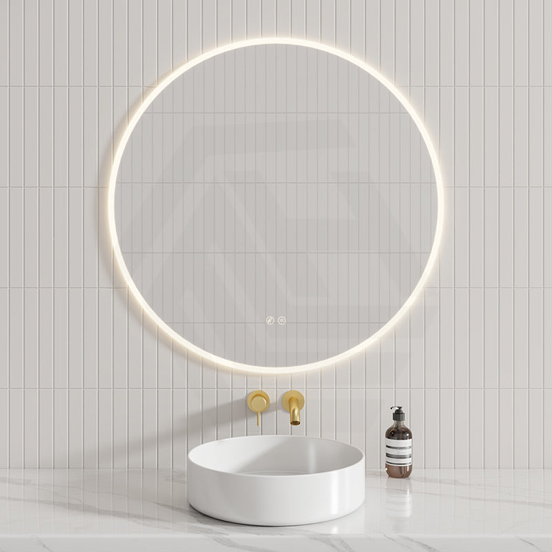 600/700/800/900mm Round LED Mirror Auto Sensor Switch 3 Colours Lighting Acrylic Frontlit