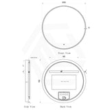 900mm Round LED Mirror Touch Sensor Switch 3 Colours Lighting Acrylic Frontlit