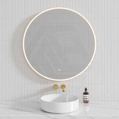 500/600/700/750/800/900/1200mm Round LED Mirror Touch Sensor Switch 3 Colours Lighting Acrylic Frontlit