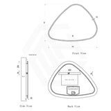 900x700mm Irregular Oval LED Mirror Touch Sensor Switch 3 Colours Lighting Acrylic Frontlit Dimension