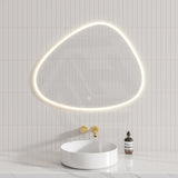 900x700mm Irregular Oval LED Mirror Touch Sensor Switch 3 Colours Lighting Acrylic Frontlit