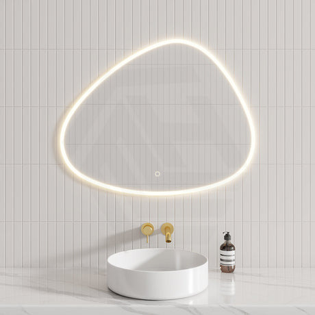 900x700mm Irregular Oval LED Mirror Touch Sensor Switch 3 Colours Lighting Acrylic Frontlit