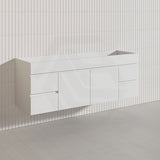 1500mm Bathroom Premium PVC Single/Double Bowls Floating Vanity Wall Hung White Cabinet