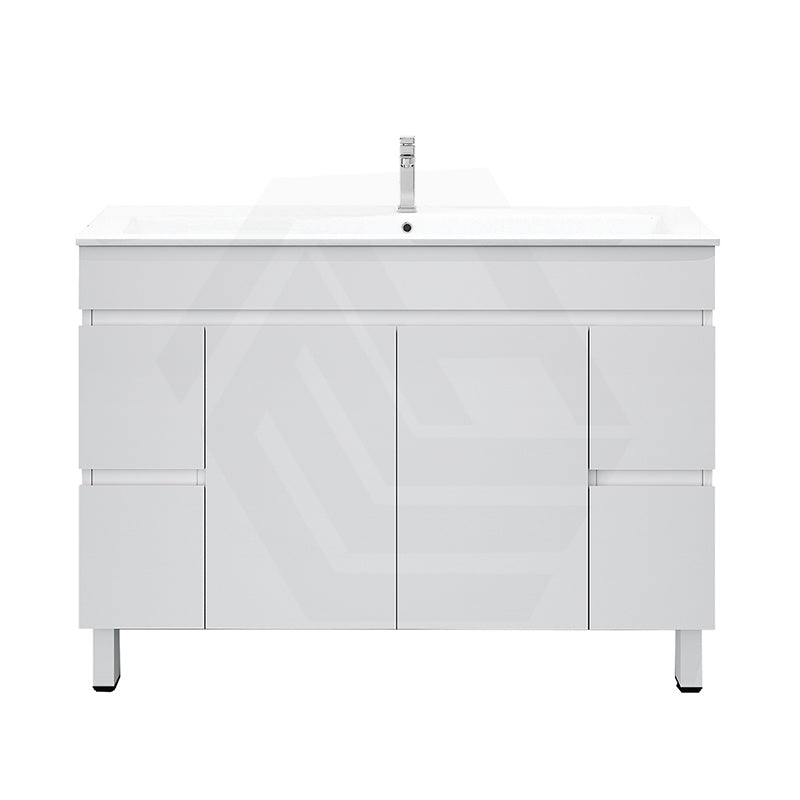 1200mm Premium MDF Gloss White Freestanding Bathroom Vanity Single/Double Bowls Available