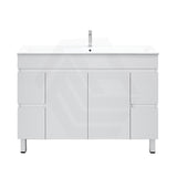 1200mm Premium MDF Gloss White Freestanding Bathroom Vanity Single/Double Bowls Available