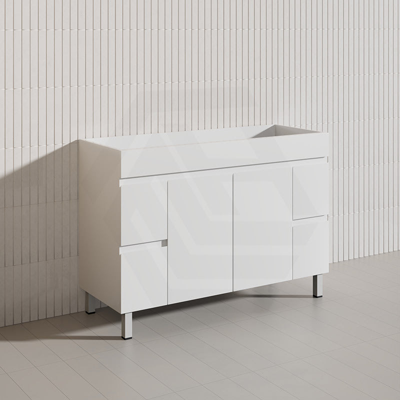Macho 1200mm Premium MDF Gloss White Freestanding Bathroom Vanity Single/Double Bowls Available