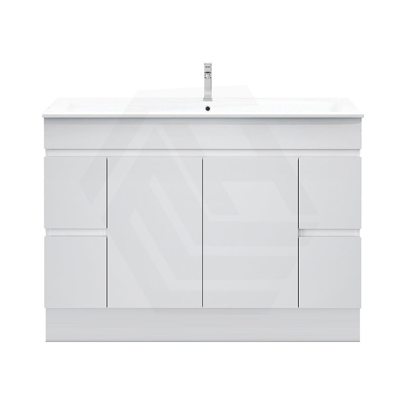 1200mm Premium MDF Gloss White Freestanding Bathroom Vanity Single/Double Bowls Available