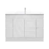 1200mm Premium MDF Gloss White Freestanding Bathroom Vanity Single/Double Bowls Available