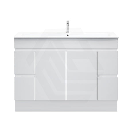1200mm Premium MDF Gloss White Freestanding Bathroom Vanity Single/Double Bowls Available
