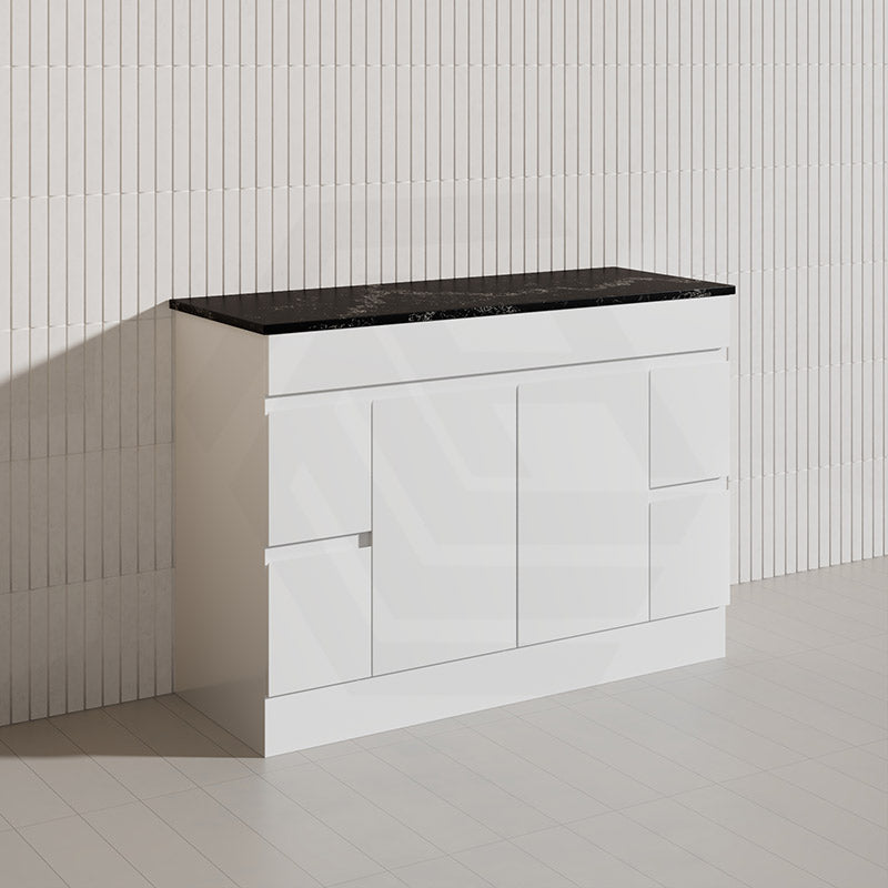 Macho 1200mm Premium MDF Gloss White Freestanding Bathroom Vanity Single/Double Bowls Available