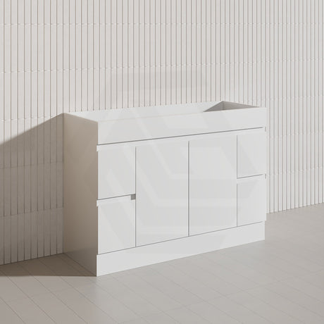 Macho 1200mm Premium MDF Gloss White Freestanding Bathroom Vanity Single/Double Bowls Available
