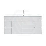 1200mm Premium MDF Gloss White Wall Hung Vanity with Single/Double Bowls Available