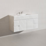 Macho 1200mm Premium MDF Gloss White Wall Hung Vanity Single/Double Bowls Available