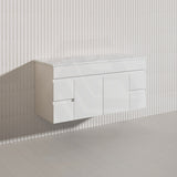Macho 1200mm Premium MDF Gloss White Wall Hung Vanity Single/Double Bowls Available