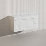 Macho 1200mm Premium MDF Gloss White Wall Hung Vanity Single/Double Bowls Available