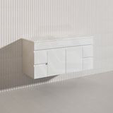 Macho 1200mm Premium MDF Gloss White Wall Hung Vanity Single/Double Bowls Available