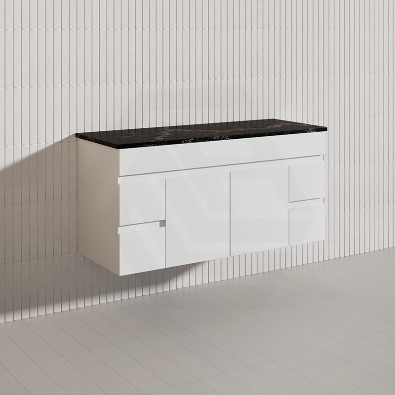 Macho 1200mm Premium MDF Gloss White Wall Hung Vanity Single/Double Bowls Available
