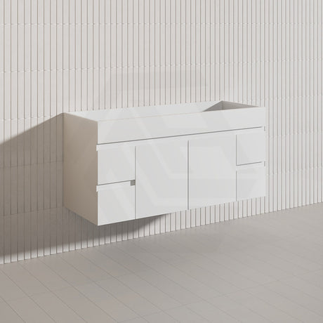 Macho 1200mm Premium MDF Gloss White Wall Hung Vanity Single/Double Bowls Available