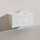Macho 1200mm Premium MDF Gloss White Wall Hung Vanity Single/Double Bowls Available