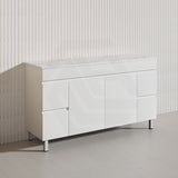 Macho 1500mm Premium MDF Gloss White Freestanding Bathroom Vanity Single/Double Bowls Available