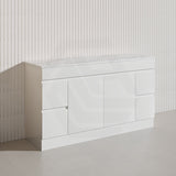 Macho 1500mm Premium MDF Gloss White Freestanding Bathroom Vanity Single/Double Bowls Available