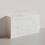 Macho 1500mm Premium MDF Gloss White Freestanding Bathroom Vanity Single/Double Bowls Available