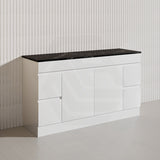 Macho 1500mm Premium MDF Gloss White Freestanding Bathroom Vanity Single/Double Bowls Available